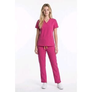 FIGS Yola Petite Skinny Scrub Pants XXS Hot Pink HTP Yoga Waist W23SW2018P